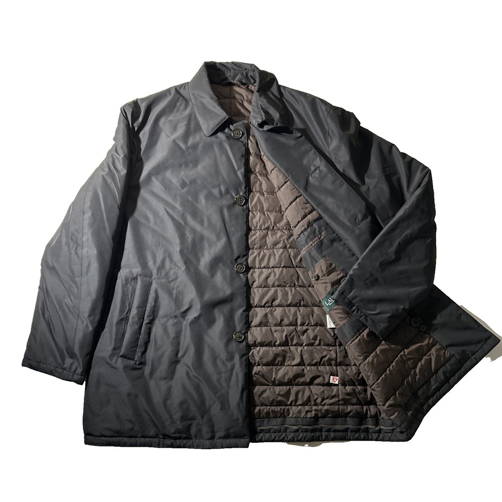 Lauren Ralph Lauren Black Raincoat with Brown Quilted Lining